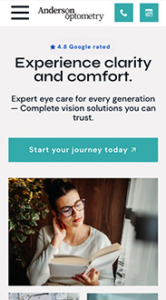 Acadia II mobile view of website
