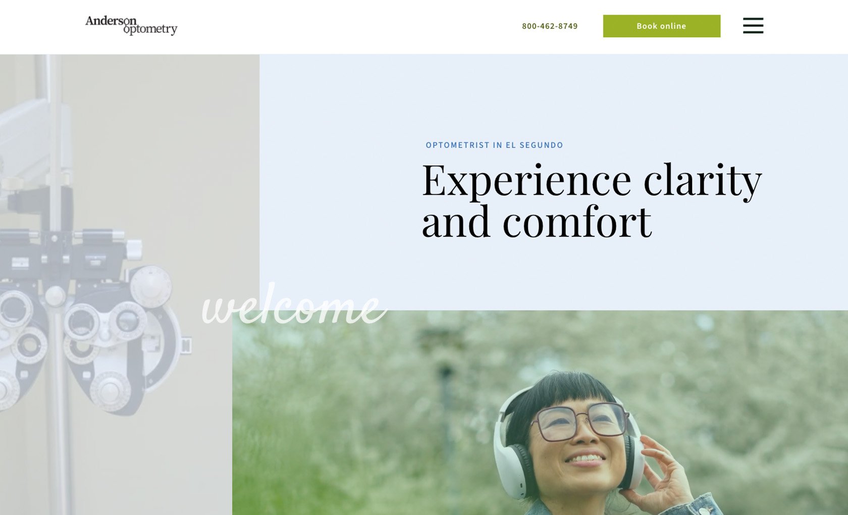 Albany II desktop view of website